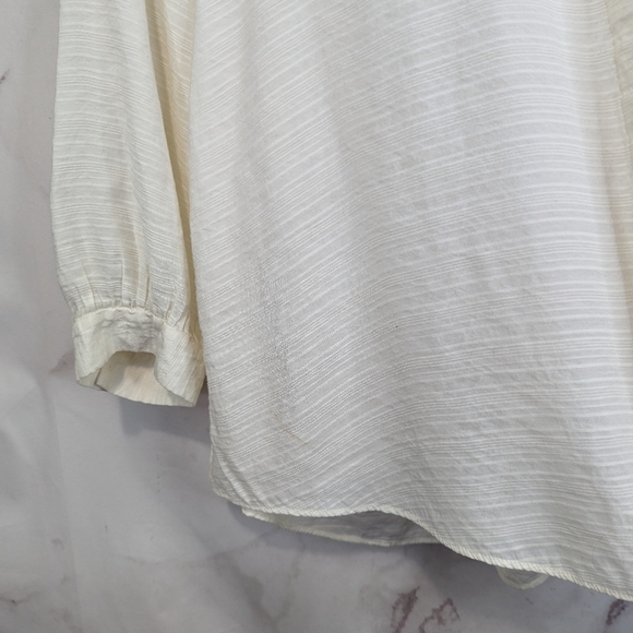 & Other Stories Peasant Top Size 4 Small White Button Popover Blouse 3/4 Sleeve - Picture 8 of 14
